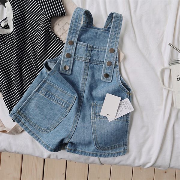 

korean baby wear denim suspender shorts 2020 spring sling casual pants and summer new boys' and babies' casual pants, Blue