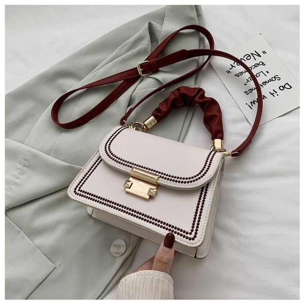 

designer solid color pleated flip tote bag 2020 new high-quality pu leather women's designer handbag lock shoulder messenger bag
