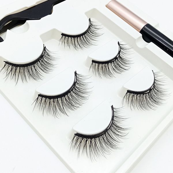 

false eyelashes magnetic liquid eyeliner set soft magnet adsorption glue mink