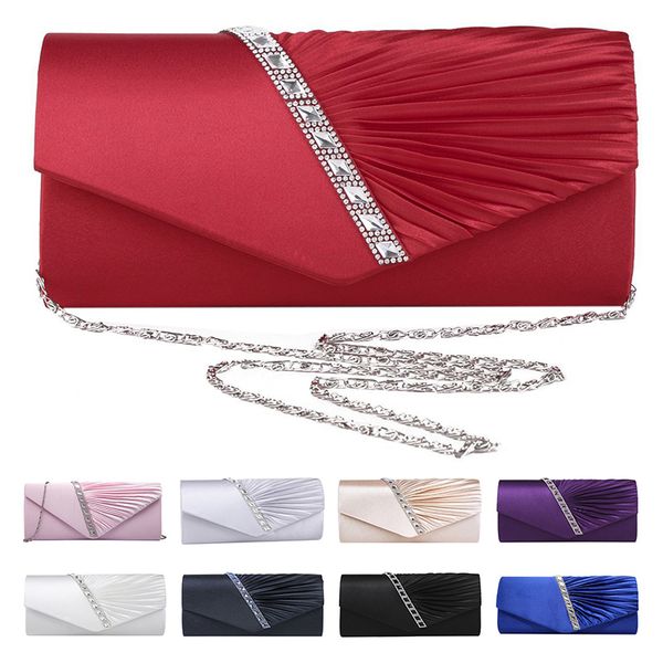 

ladies diamond ruffle party prom bridal evening envelope clutch bag, ly6682 apricot