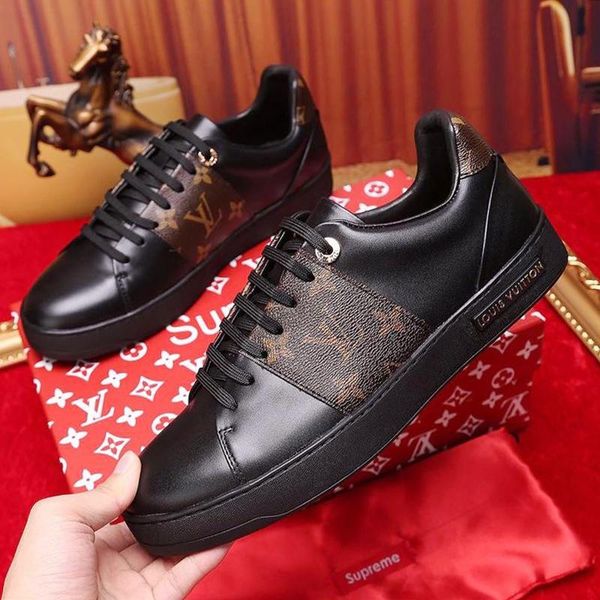 

casual shoes for women luxury comfort sports sneakers casual leather big size chaussures pour femme luxury frontrow sneaker drop shipping, Black