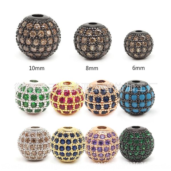 

copper micro-studded zircon ball bracelet fashion accessories bracelet beads accessories various styles, Silver