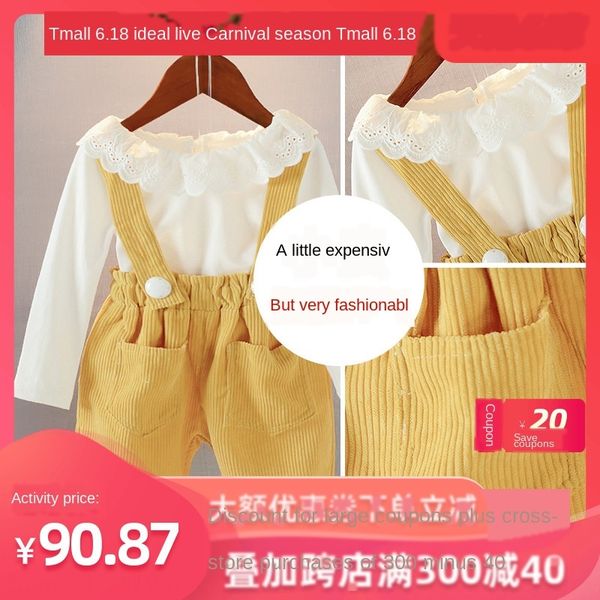 

baby clothes 2020 new suit dress girl clothes foreign style korean children's fashionable girl two-piece suit children's wear