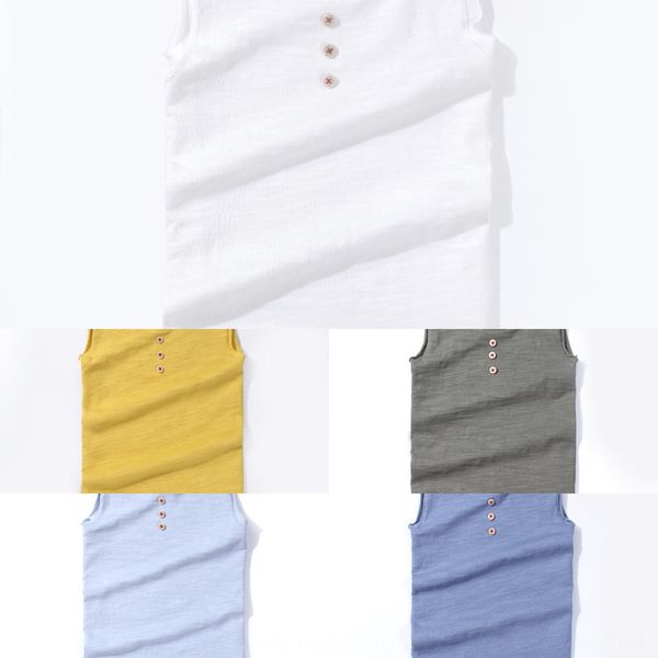 

children's summer thin breathable cotton vest medium and large children boys and girls summer baby vest, Blue