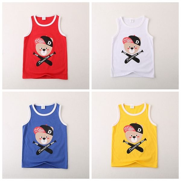 

vest children's clothing wear 2020 new baby children's sleeveless casual cartoon vest for boys and girls, Blue