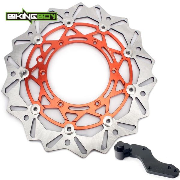 

bikingboy 125-640 250 300 350 400 450 525 exc gs mxc sxc sx xc sxf sxs lc4 supermoto передний тормоз дисковый ротор диск кронштейн 320мм