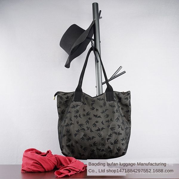 

chengxin women's hand shoulder shoulder new canvas bag women's hollow large capacity tote bag