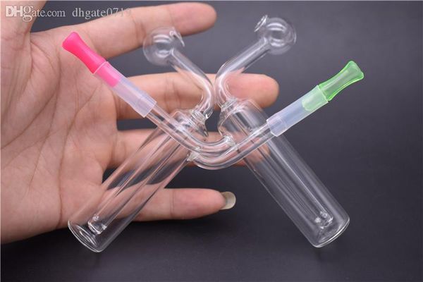 

Mini Glass Oil Burner Water Bong for dab oil rigs Bongs Ash Catcher Hookah Pipe Smoking oil burner water pipe and Short silicone tube