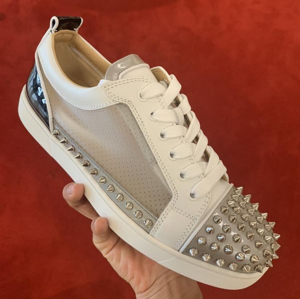 

r sosoxy junior spikes low sneakers men's red bottom shoes summer pvc breathable leisure flats outdoor women's sports, Black