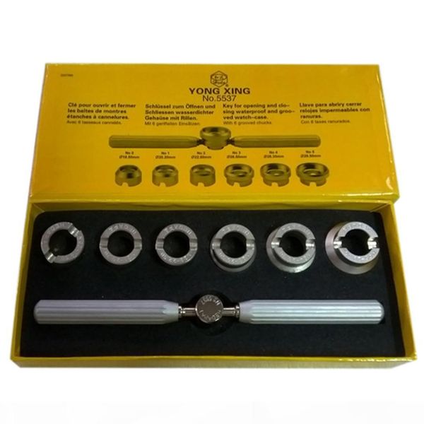 

y shellhard 5537 waterproof watch back case opener closer remover with six dies for watchmaker repair tools kit
