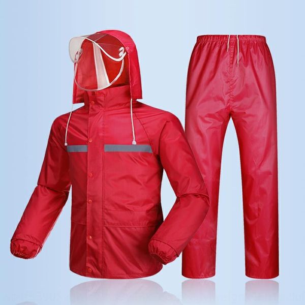 

kfzkk raincoat for fishing rain set split men's and women's single double layer thickened whole pants suit pants suit body waterpr, Red;brown