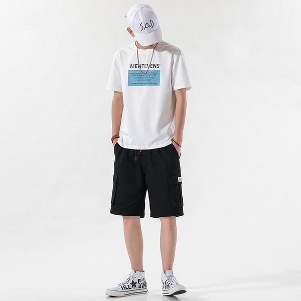 

men's tracksuits summer 2021 short sleeve t-shirt sports suit casual fashion trend korean handsome match wear, Gray