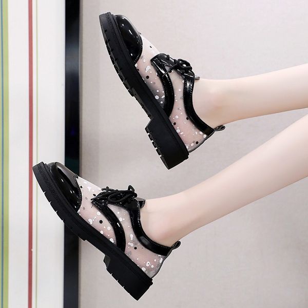 

women's shoes platform female footwear modis oxfords elegant round toe casual sneaker mixed colors cross dress 2020, Black