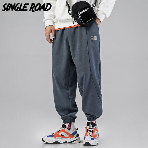 

men's pants singleroad mens sweatpants joggers men fashion 2021 hip hop japanese streetwear trousers male korean punk harem for, Black