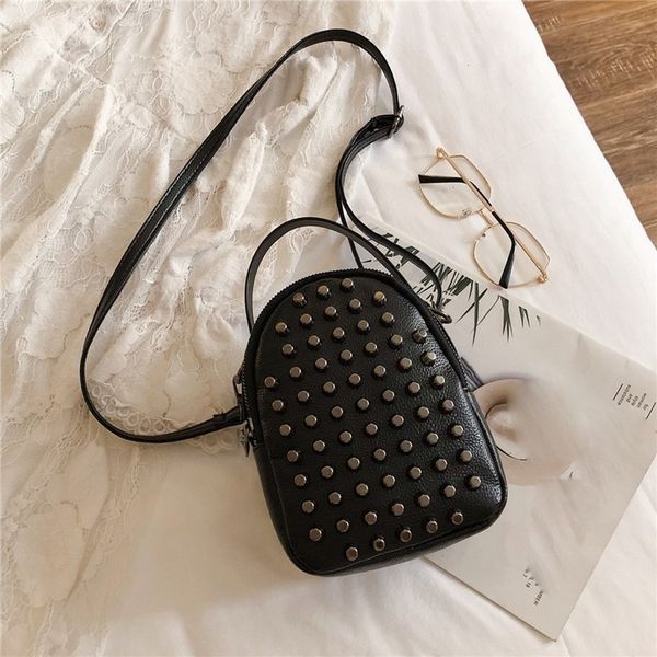 

2020 women crossbody mobile phone shoulder bag pouch case rivet handbag satchel purse wallet zipper zip casual handbags fashion 25