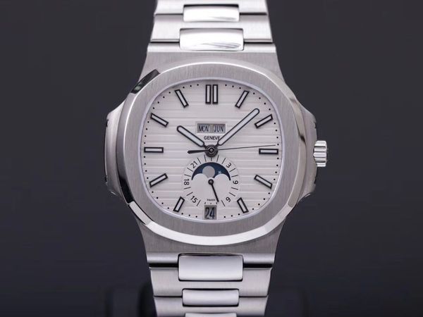 

v9 производства размер: 40,5 мм * 11,3 мм cal. 324 сек движение 904lstainless стали календарный месяц фазы дисплея, Slivery;brown