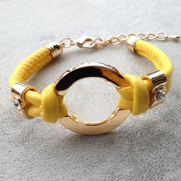 

new fashion accessories handmade retro pu leather bracelet ladies fashion bracelet men women chain pendant gift bag accessories, Golden;silver