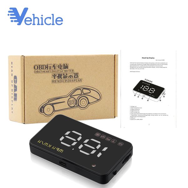 

digital car speedometer auto car hud head up display windshield project speedometer over-speed alarm voltage alarm a1000