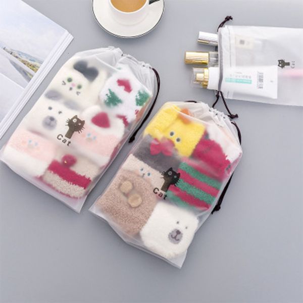 

travel transparent animal cat cosmetic bag makeup case zipper make up handbag organizer toiletry women wash storage pouch