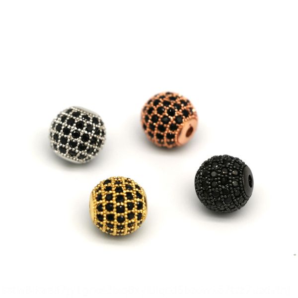

fashion handmade diy10mm metal ball micro-studded zircon diy accessories bracelet beads bracelet accessories, Silver