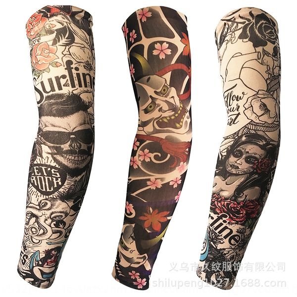 

tattoo sunshade new ice sunshade uv protection ice silk tattoo sleeve arm sleeve flower arm