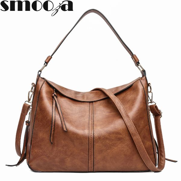 

smooza womens handbags 2020 new shoulder crossbody bag female casual big totes pu leather ladies messenger bag sac