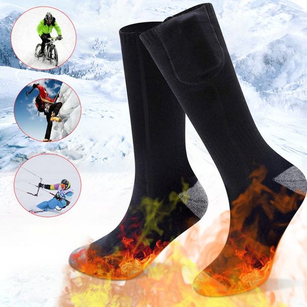 

electric socks 2200m charging thermostat lithium battery heating socks can be washed and warm #d, Black