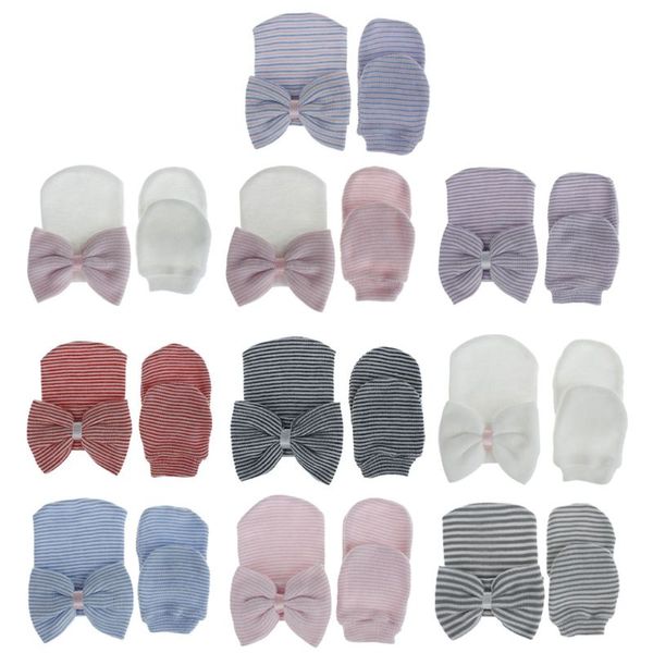

корабль падения. новорожденный ребенок hat mitten set, мальчик девочка младенческая нашивки кепка с большим бантом, Yellow