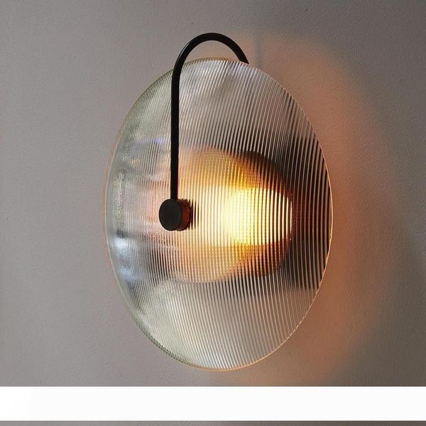 

modern nordic round glass wall lights led wall lamps bedside sconce for bedroom living room aisle personality mirror luminiare