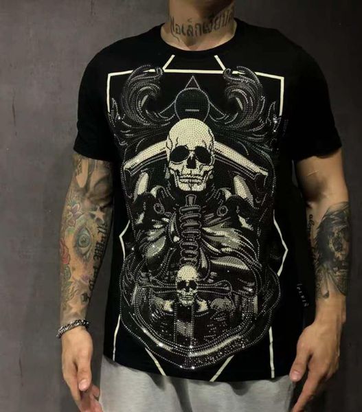 

summer 2020 men's designer t shirts luxury skull casual t-shirts mens luxury designer cloths letter horse short shirt size m-3xl, White;black