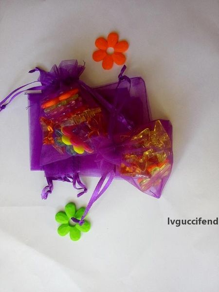 

9*12cm 500pcs organza bag christmas dark purple drawstring bag jewelry packaging bags for gift/candy/wedding/party yarn