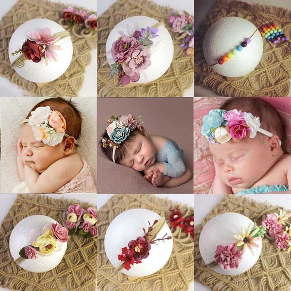 

balleenshiny cute newborn baby elastic wreath headband infant garland hairband kids headwear accessories pgraph pro, Slivery;white