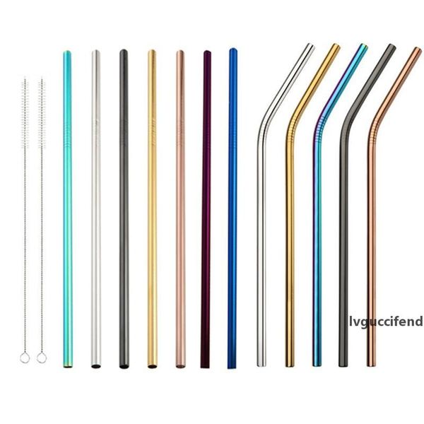 

stainless steel colored drinking straws 8.5 / 9.5 /10.5 bent and straight reusable drinking straws