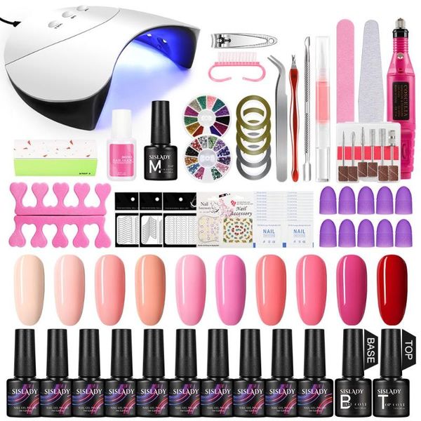 

nail art kits sislady polish electric drill manicure set with lamp 36w for kit base coat
