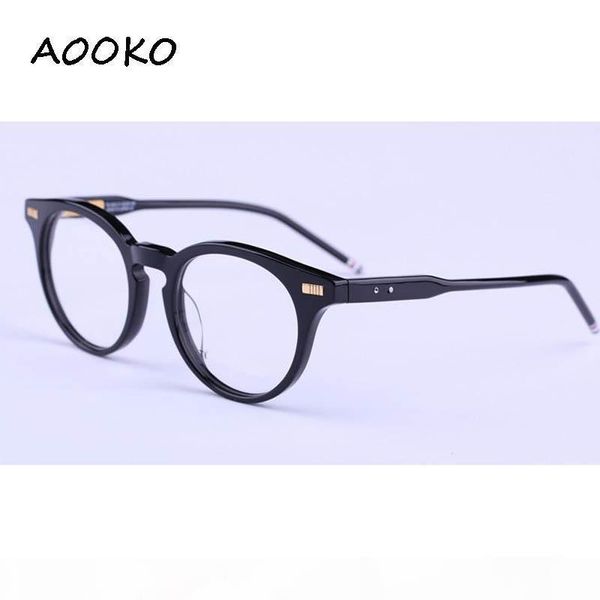

wholesale-sunglasses frames tb-404 plank frame glasses frame restoring ancient ways oculos de grau men and women myopia eyeglasses frame, Black