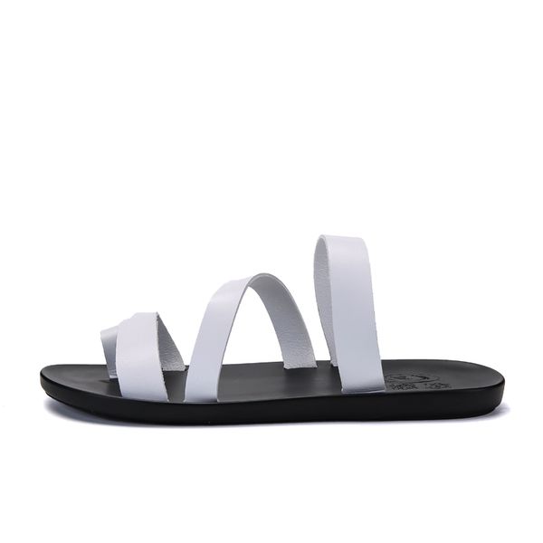 

sandal cuero 2020 sandalle mens male outdoor sandalia sandale shoes genuine sandals fashion mens leather slide sandalias homme, Black