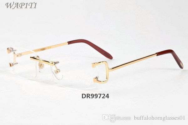 

mens attitude sunglasses for men buffalo horn glasses spot rimless vintage retro glasses eyeglasses gold silver metal clear lendr99724, White;black