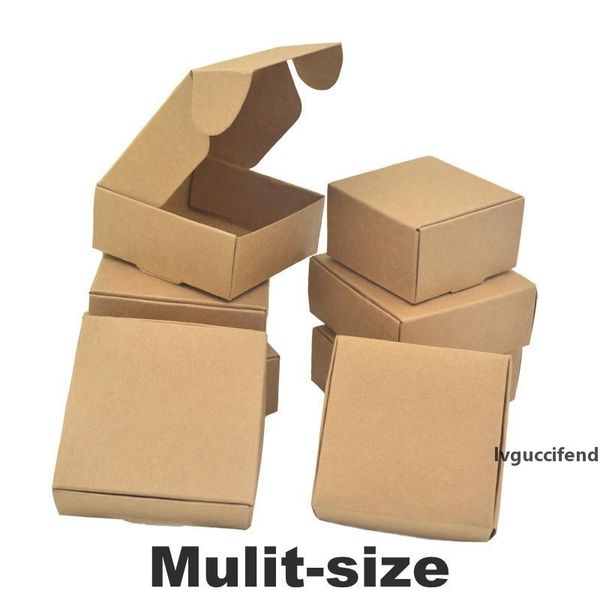 

wholesale 50pcs natural brown kraft paper cajas de carton packaging soap wedding favors candy gift box t200229