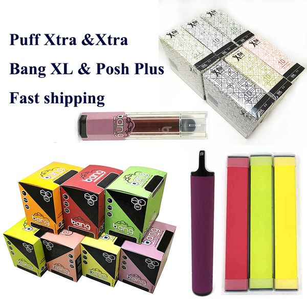 

BIDI НА СКЛАДЕ! Слоеное Xtra Xtra Posh Банг XL одноразовые Vape устройства Pod Starter Kit 280mAh Аккумулятор Патрон Vape Слейте Pen