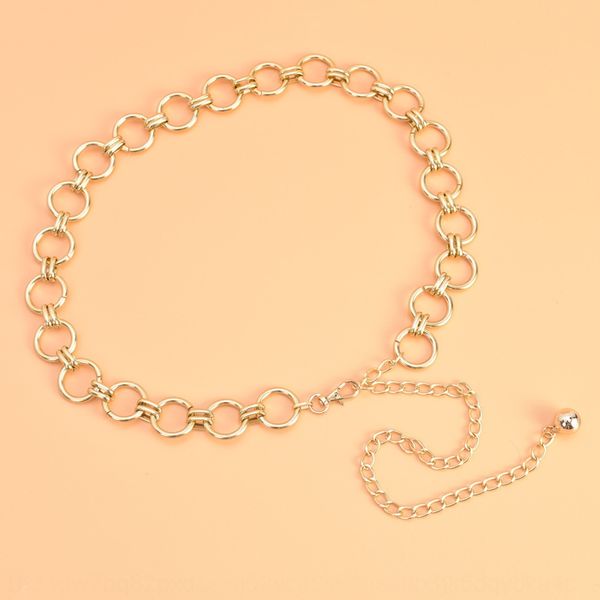 

vguhq korean style women's fashion thin waist chain decoration with jumpsuit dress sweater belt sweater sweatersimple all-match skirt c, Black