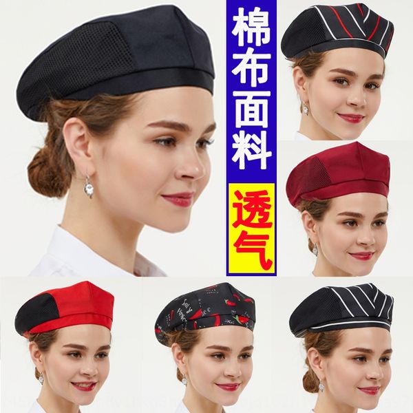 

catering chef hat female coffee kitchen waiter breathable net work cap duck tongue advertisement forward hat male coffee restaurant, Blue;gray