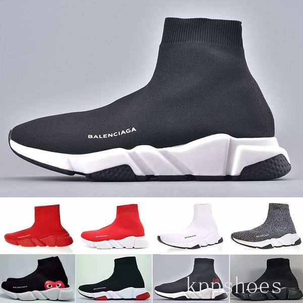 

2019Â newÂ parisÂ speedÂ trainersÂ knitÂ sockÂ shoeÂ originalÂ designersÂ mensÂ womensÂ sneakersÂ highÂ qualityÂ casualÂ shoesÂ withÂ box kk-1r, Black