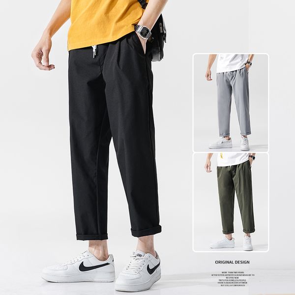 

new men's black harem pants streetwear men loose casual pants ankle length trousers