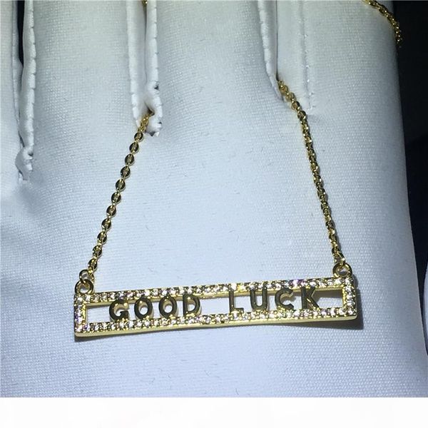 

2018 good luck кулон ожерелье с 925 серебро 5a циркон cz помолвки свадьбы подвески для женщин, Silver