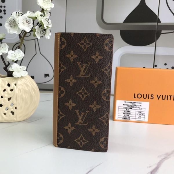 

mens leather long wallets money coin pocket vintage classic wallet purses card holder men purse with origin box drop ship