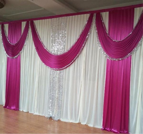 

20x10ft luxury wedding backdrop curtain sequins drapes ice silk white backdrops event wedding decorations stage backgrounds