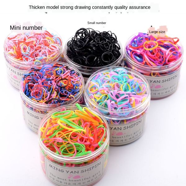 

disposable strong pull continuously boxed children's small does not hurt black rubber rubber band hair rope hair band, Slivery;white