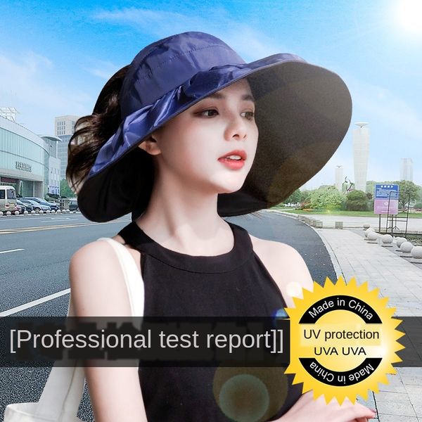 

korean sun female summer big brim uv-proof empty fisherman sunscreen sun sunscreen hat beach fisherman hat female, Blue;gray