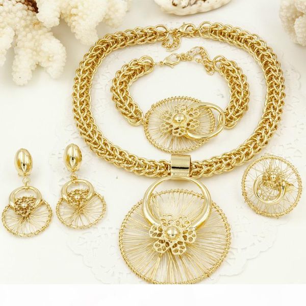 

liffly african bridal wedding dubai gold jewelry sets women fashion ethiopian costume jewelry big necklace bracelet earrings set v191220, Silver