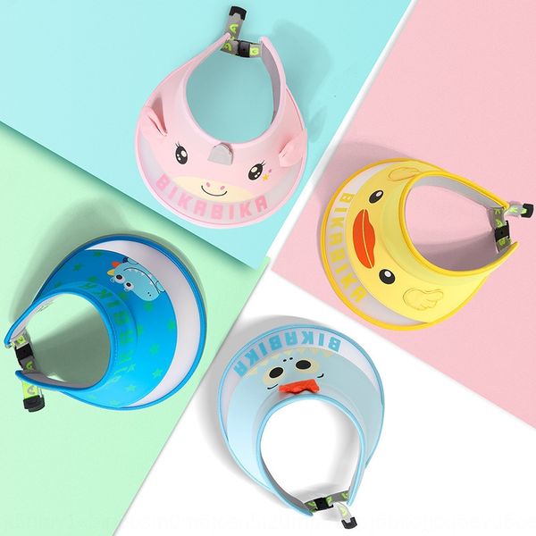 

2k87w cildren's big eaves sun-proof sun-proof uv-proof outdoor baby boys and girls cartoon all-matc ice silk empty hat summer children, Blue;gray